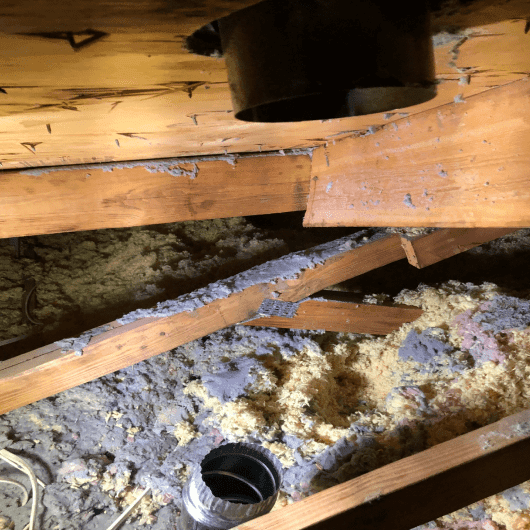 Chimney Repair In Attic In Progress