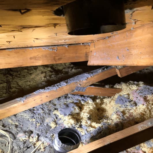 Chimney Repair In Attic In Progress
